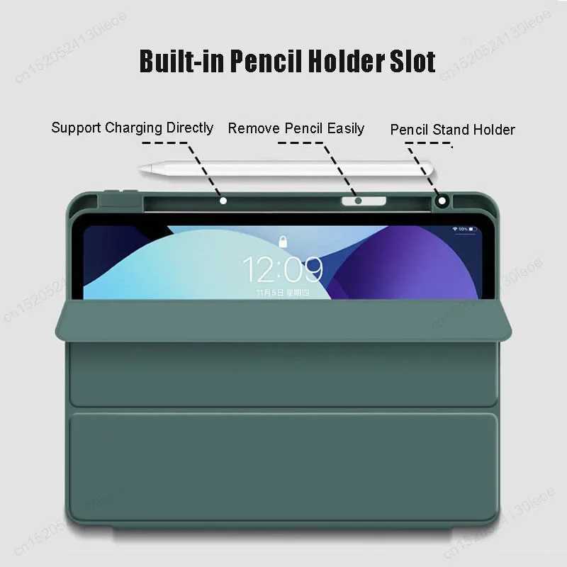 High Quality Suitable for iPad Pro 11 12.9 2021 iPad Air 11 13 2024 Air 4 5 20 Cases 10 10.9-inch pencil holder cover magnet Funda Coque Capa O241115