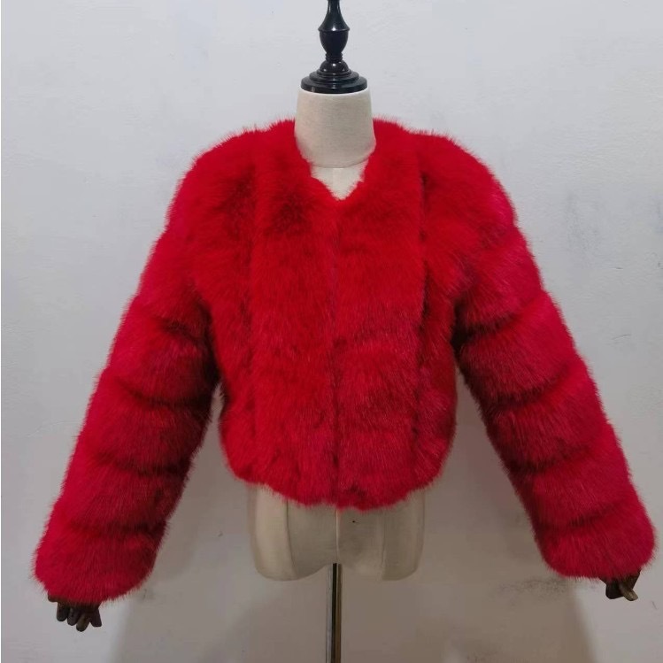 2024 Autumn/Winter New Fox Fur Coat Thickened Short Long Sleeve Fur Coat for Women 241015