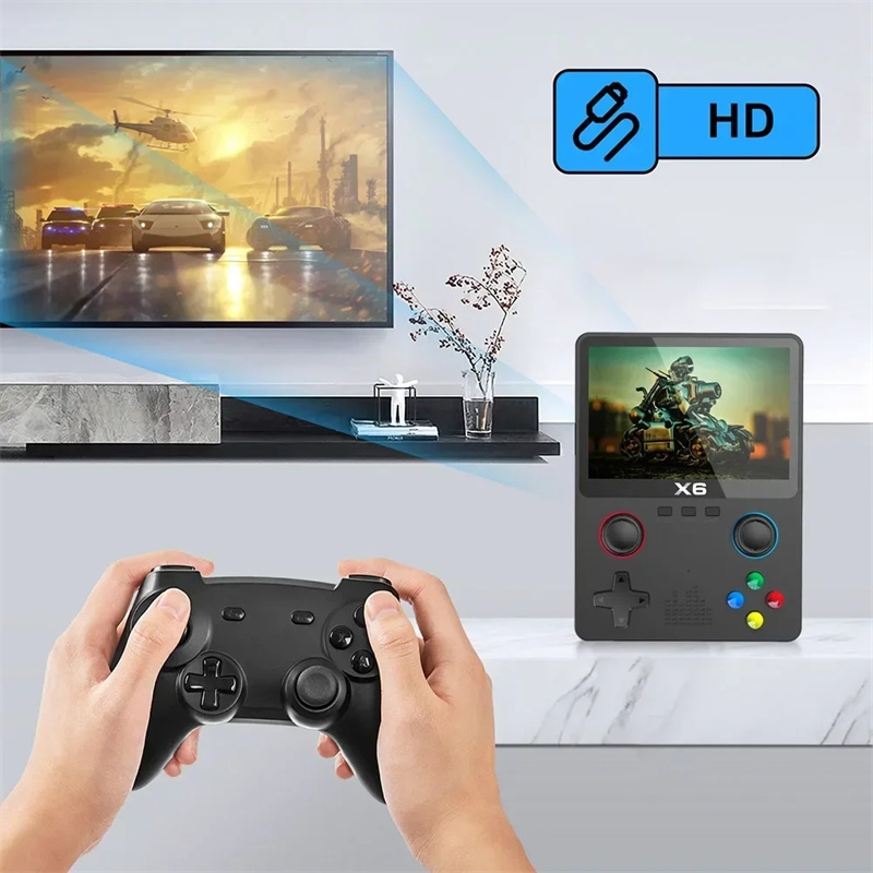 X6 Game Console Retro Video Game Consoles 3.5/4'' IPS Screen Portable Handheld Game Player 10000+ Classic Games Children Gifts