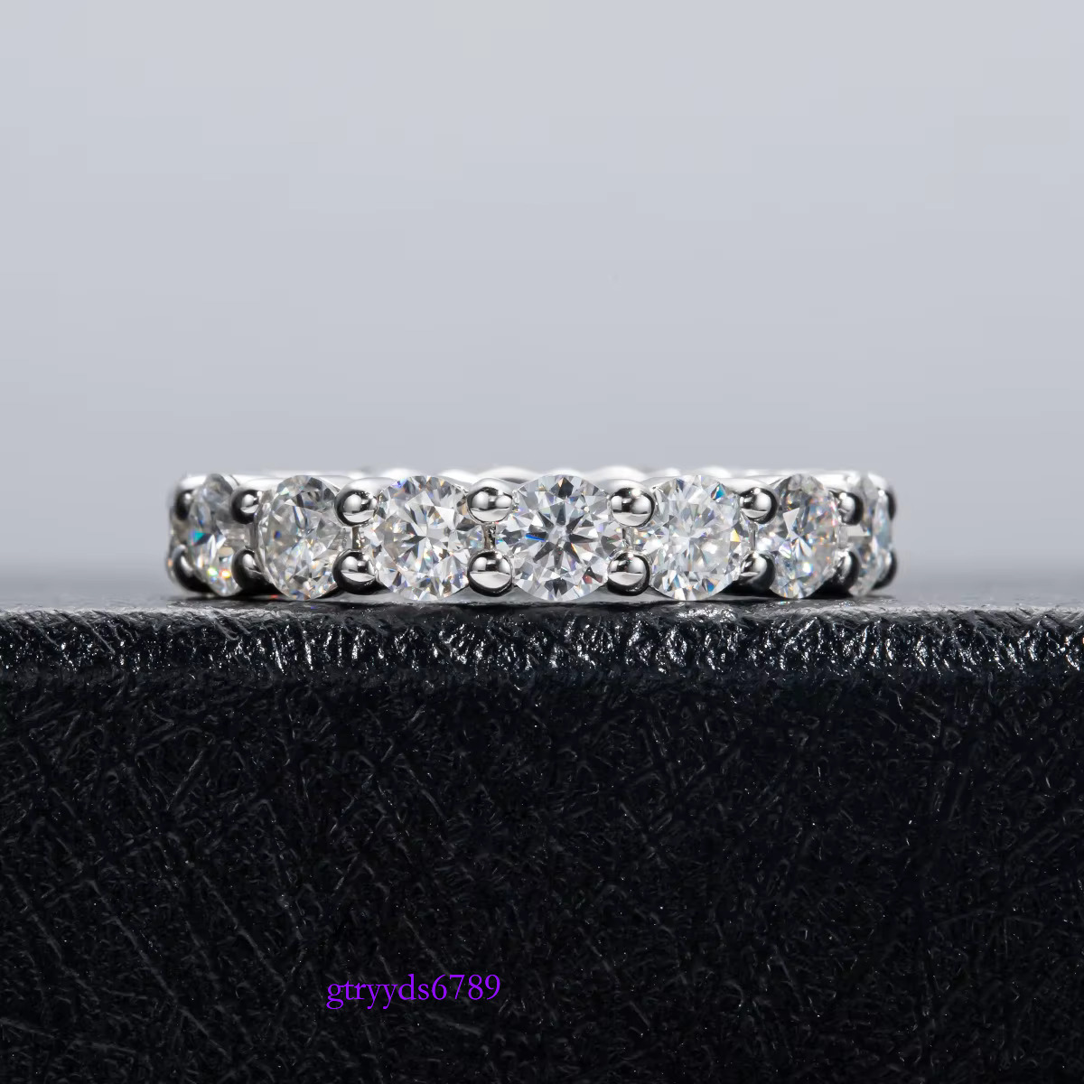 Iced Out 3mm D Color VVS Moissanite Dia Sterg Sier Wedding Engagement Fine Jewelry Ring for Women