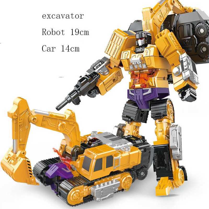6-in-1 conversion robot engineering vehicle action diagram DIY 2-in-1 excavator bulldozer dump truck crane toy X241115