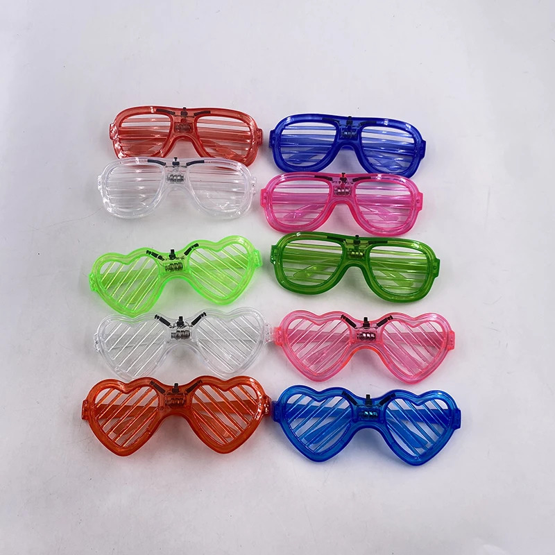 Carnival fluorescent luminous heart-shaped glass LED glasses with lights birthday party supplies neon glasses bar club props 241116