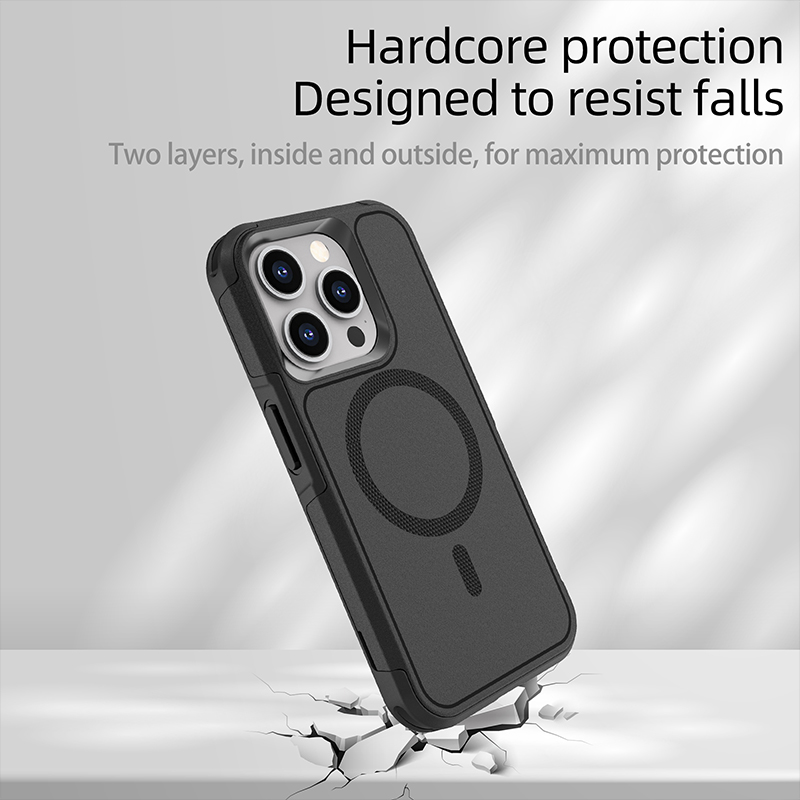 2 in 1 Magnetic For Magsafe Wireless Charger Military Grade Drop Protection Armor Shockproof Defender Heavy Duty Rugged Robot Case For iPhone 16 15 14
