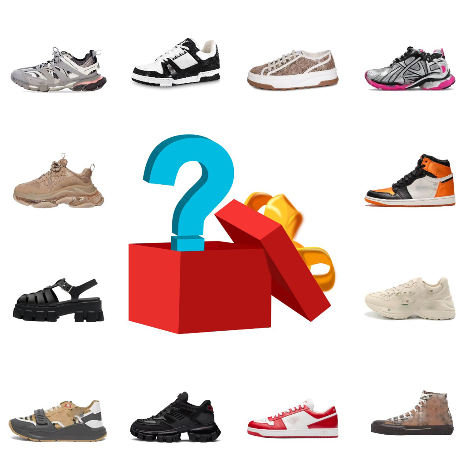 Designer Silppers Men Women Sandels Mystery Shoes Christmas Gift Slippers Slides Loafers Trainer Mutiple Stylist Surprising Box