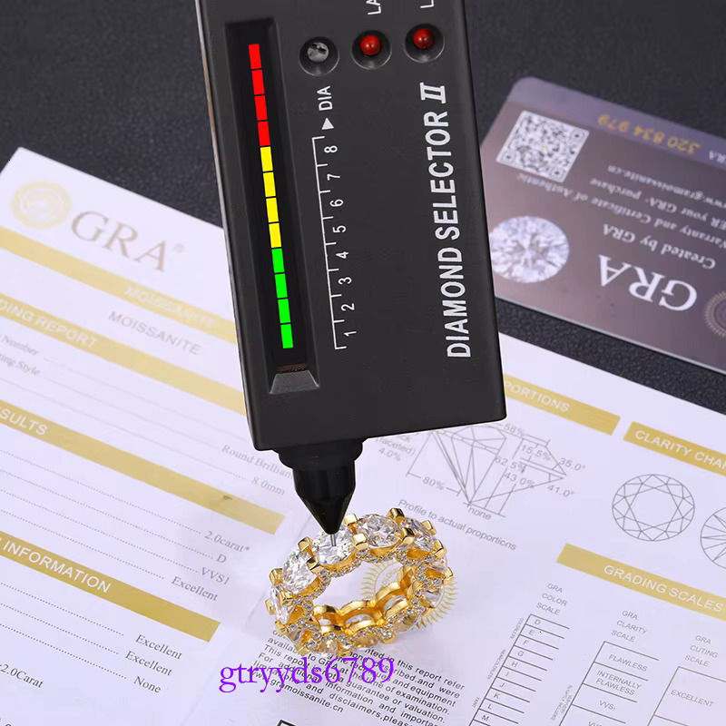 Dropshipping Fine Engagement Jewelry Set Gold Plated Sterg Sier VVS Moissanite Dia Wedding Ring For Men Women