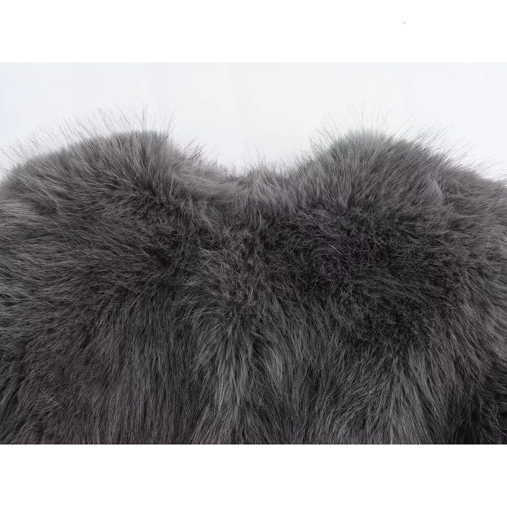 Aoaiiys Faux Fur Jacket for Women Coats Grey ONeck Long Sleeve Autumn Winter Warm Outerwears French Fashion Elegant Jackets 241108