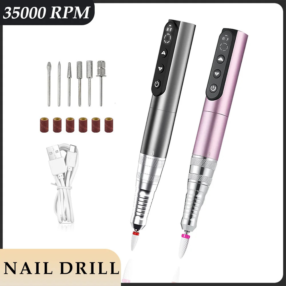 35000RPM Nail Drill Machine Professional Electric Nail Sander Polisher Cordless Nail File For Acrylic Gel Nails Nail Tools 241115