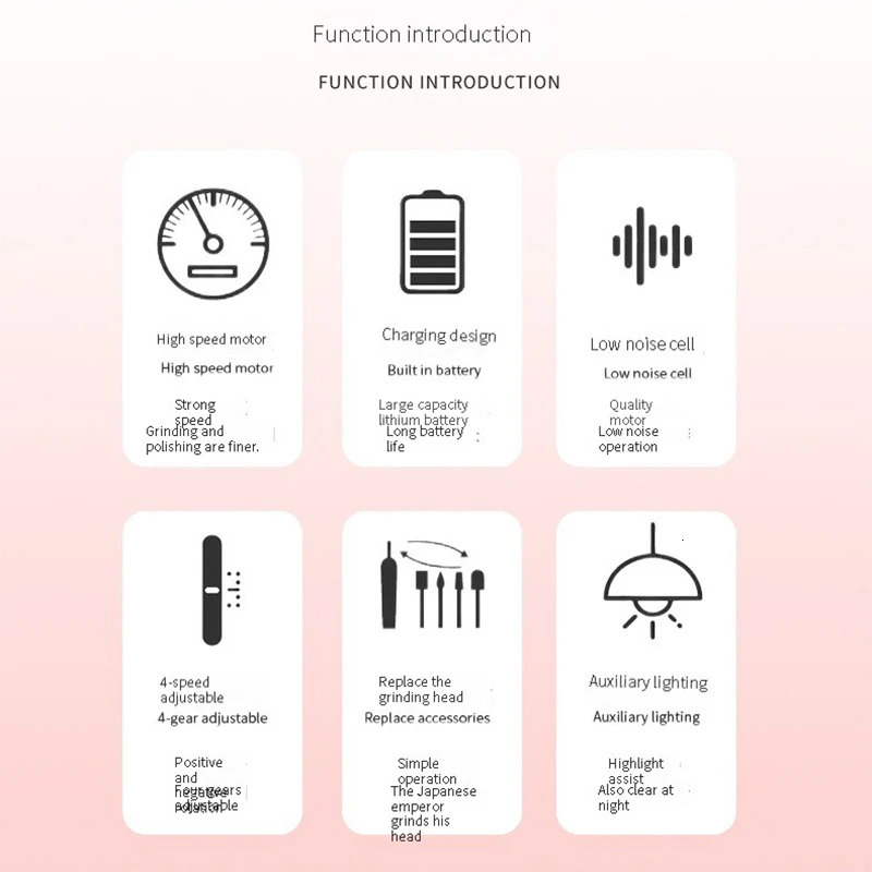 Electric Nail sander Mill For Manicure Equipment File Polish Mini Driller Set Rechargable Wireless Drills Pen Portable Cordless 241115