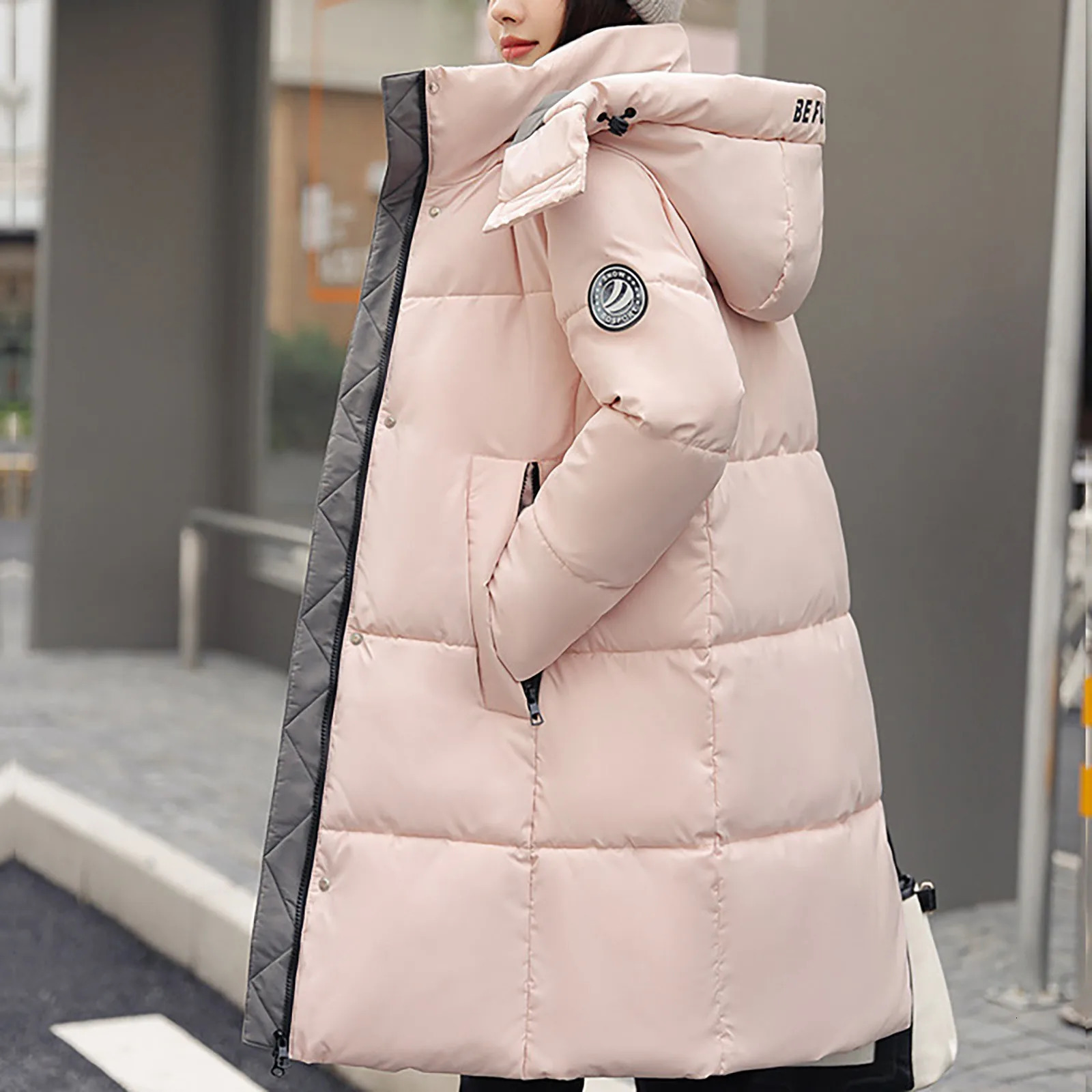 Womens Hooded Long Puffer Coat Winter Longer Thickened Down Warm Trench Hoodies Overcoat for Women Parka Coats Outdoor Top 241115