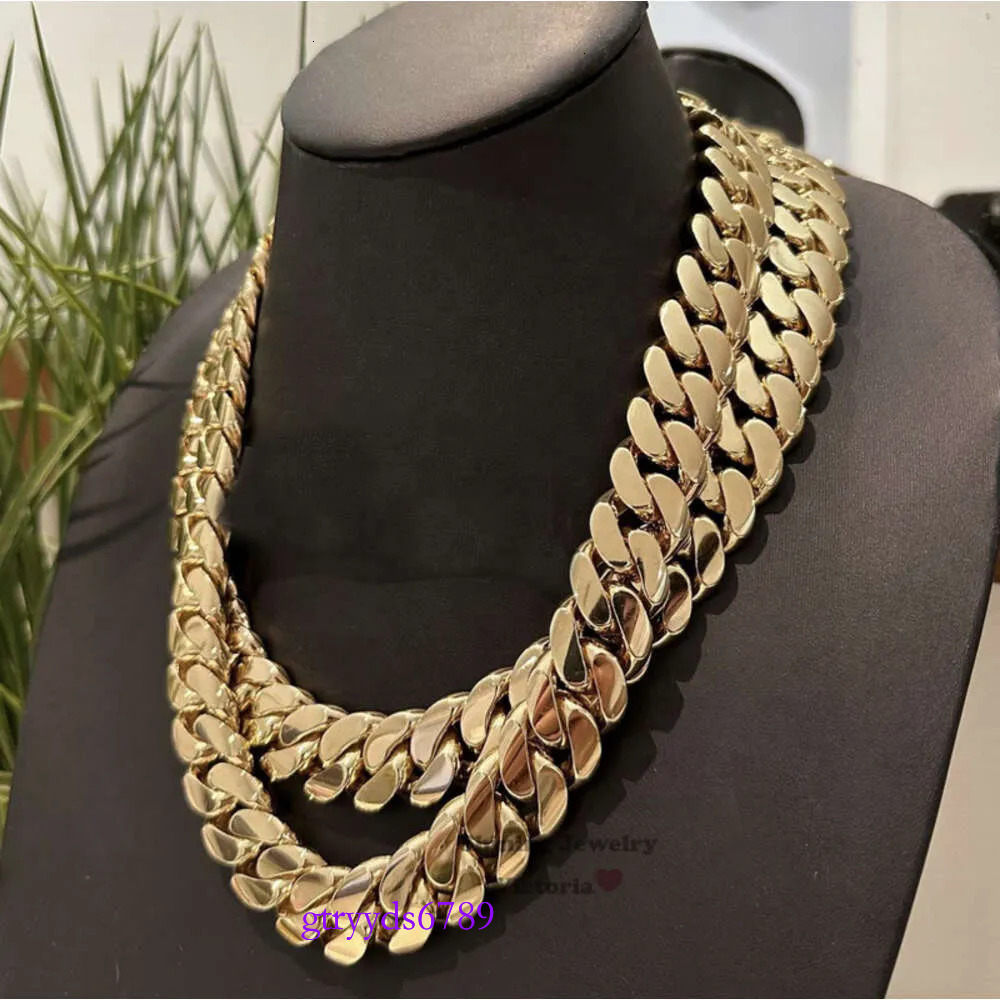 Hip Hop Jewelry Men Rapper 20MM 22 500G Thick 14K Gold Plating 999 Sier Cuban Chain