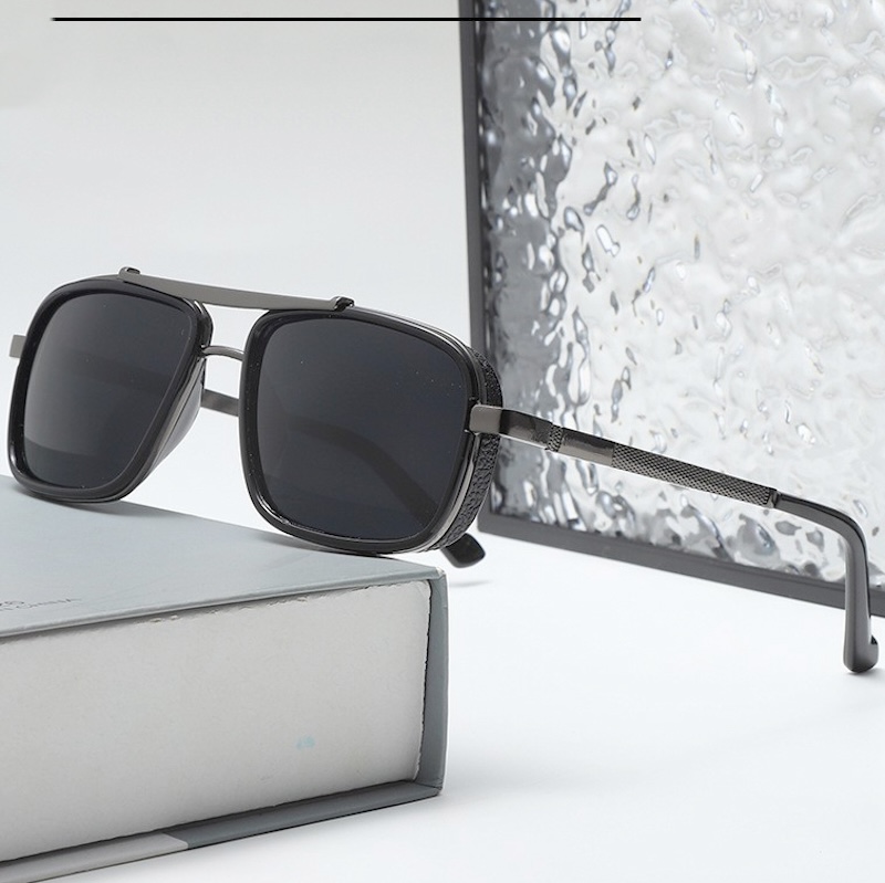 Pilot Polarized Sunglasses Men Polaroid Stainless Steel Metal Italian Brand Design Oversized Golden Steampunk Driving Fishing Fashion Classic Cool S21