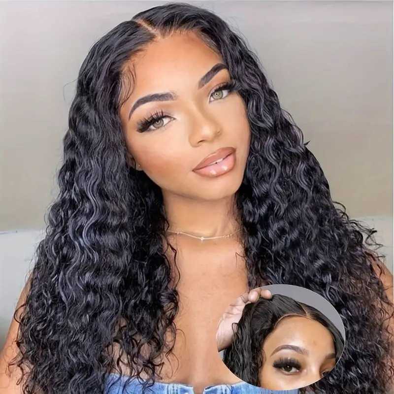 Ready Go Glueless Wigs Human Hair Pre Cut/Plucked /Bleached 5x6 13x4 13x6 Deep /Water Curly wave Lace Front Human Hair Wig