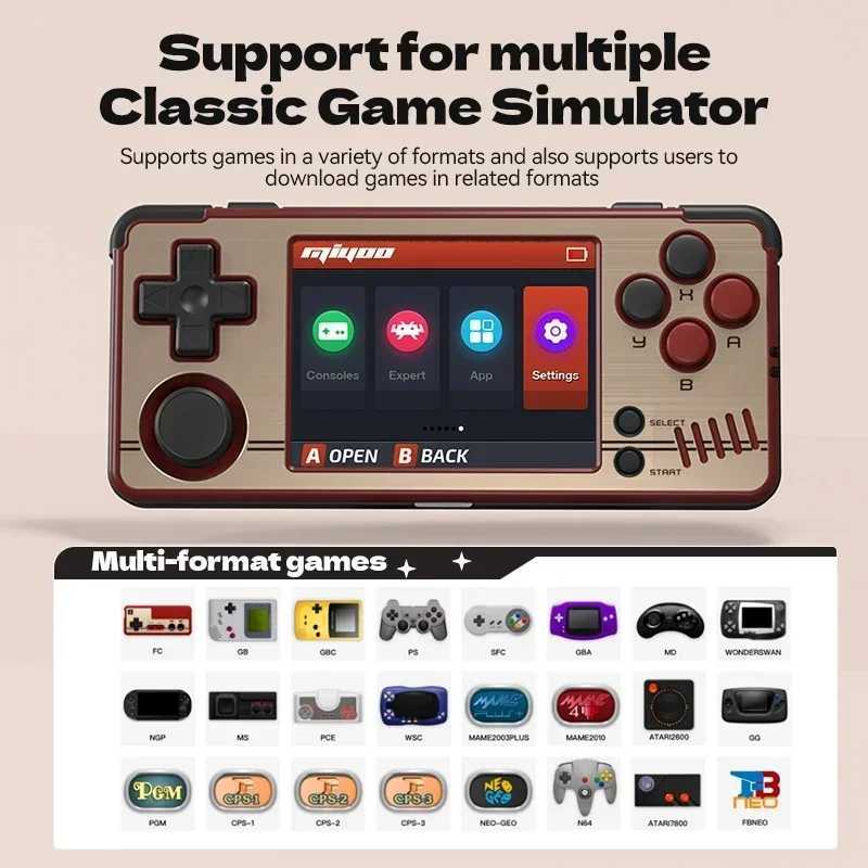 MIYOO A30 Handheld Game Console 2.8-inch IPS Sn Linux System Horizontal Retro Email Video Console Vibration Motor Childrens Gift Y241115