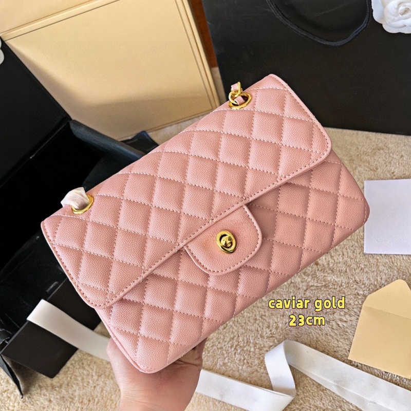 Top Quality Shoulder Bag Double Flap Bag Luxury Designer 23CM Real Leather Caviar Lambskin Classic 11.22 Series Chain Purse Handbag Bags Gold/Silver Button