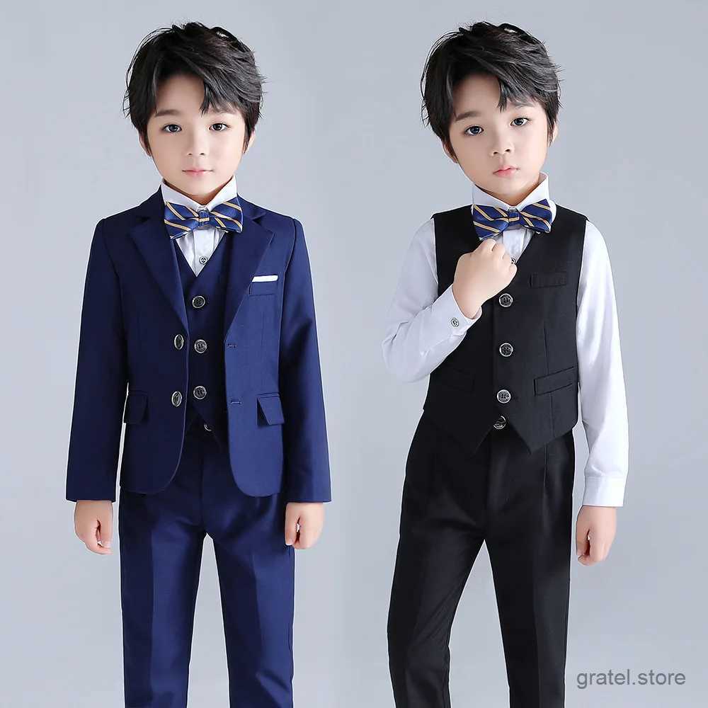 Suits Kids Party Sets Teenager Modeling Wedding Tuxedo Full Dress Children Graduation Costume New Year Baby Boys Photography Suit