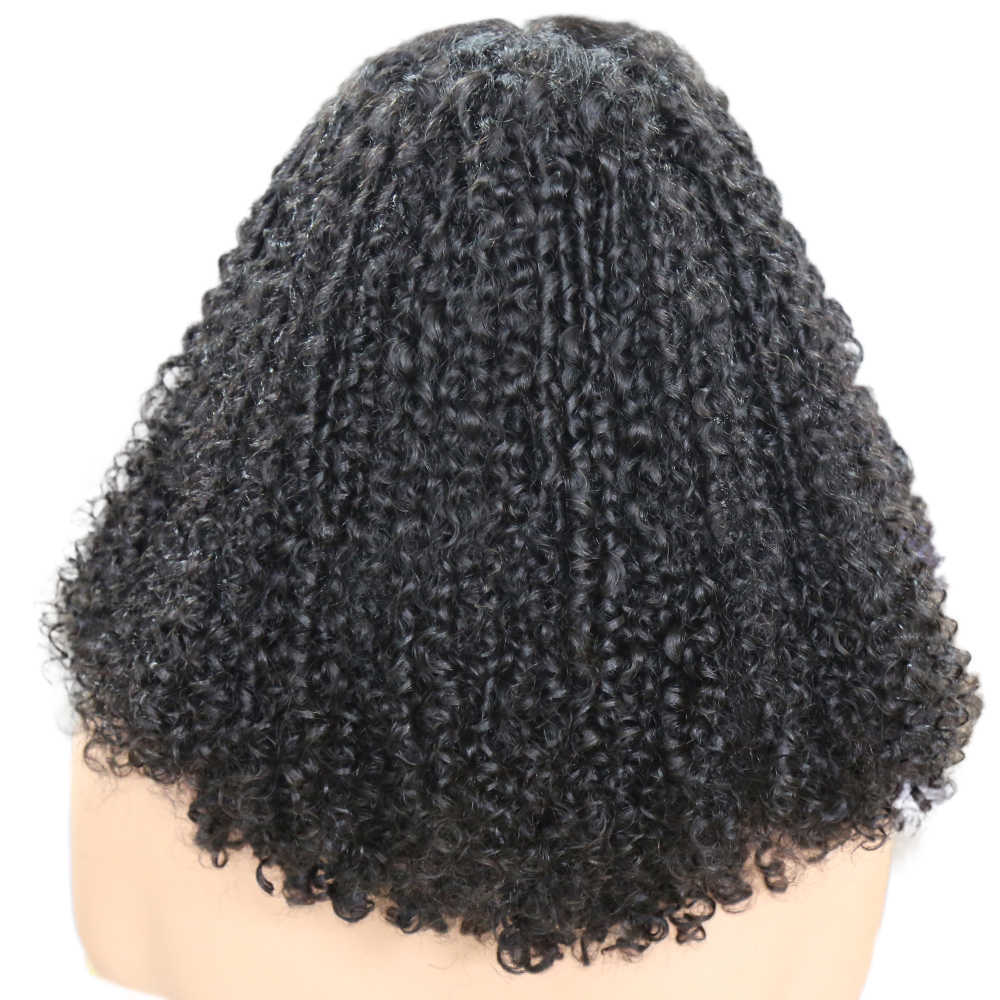 High Density Pixie Curl Soft Long 4X4 Lace Wig Natural Color Lace Front Wig for Women Babyhair Preplucked