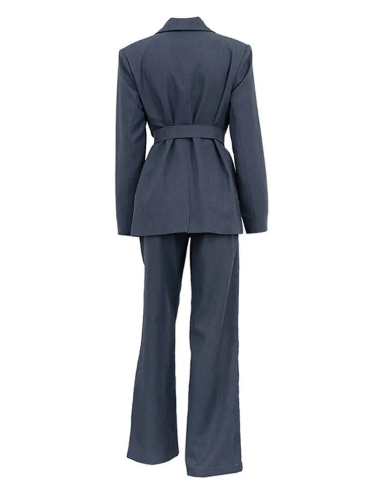 BZVW Office Womens Two Piece Set Collar Single Chest Waist Jacket and Cassel Pants Autumn 25A8967 241115