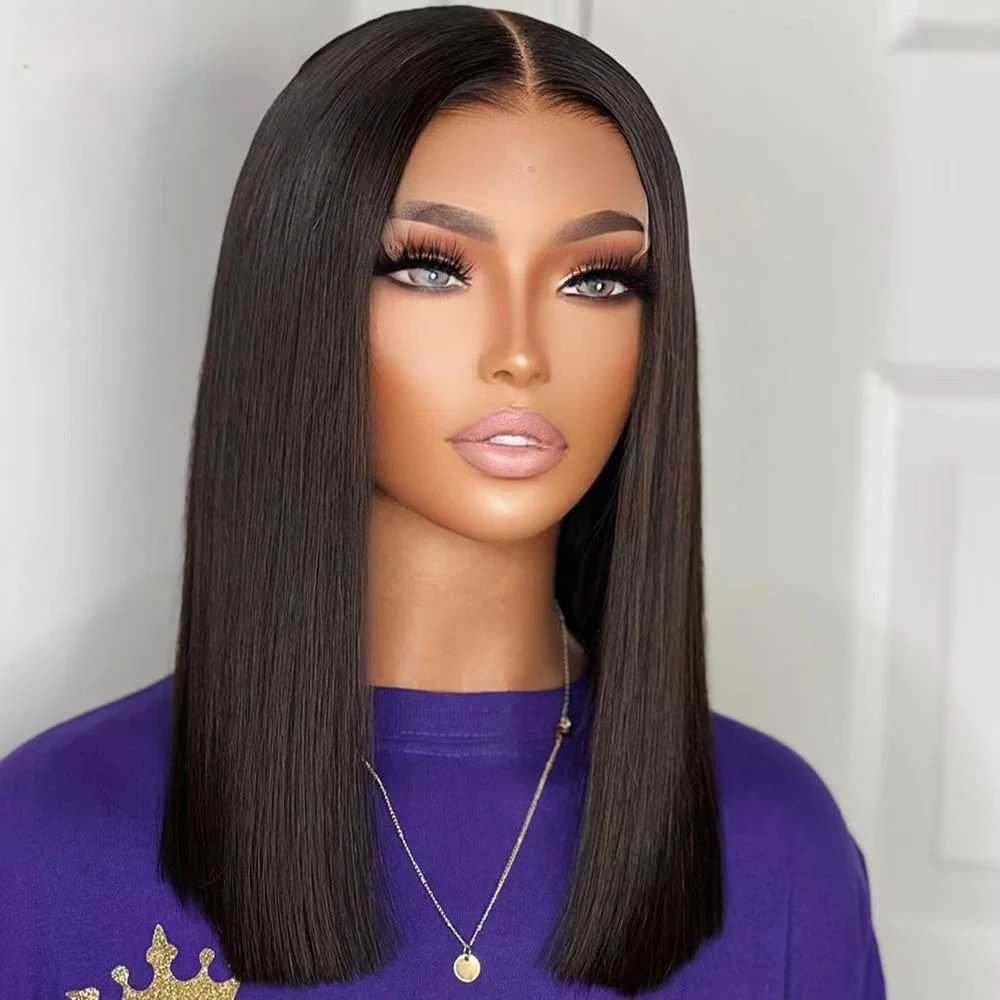 13x4 2x6 HD Vietmanese Bone Straight Human Hair Bob Wig Luxury Lace Frontal Black Straight Bob Wig For Women