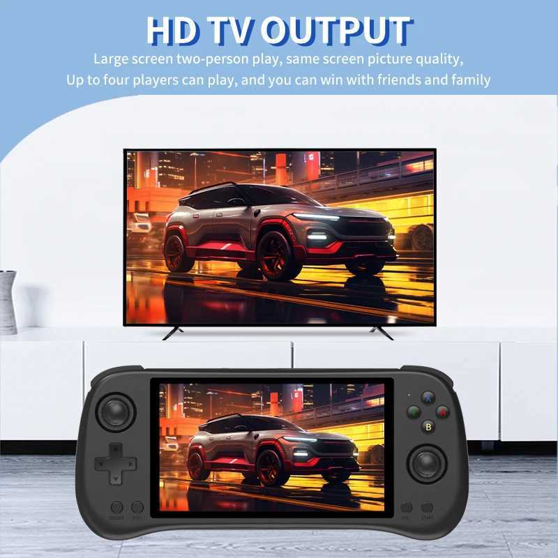 Portable Game Players POWKIDDY X55 5.5 INCH 1280*720 IPS Screen RK3566 Handheld Game Console Open-Source Retro Gaming Console Childrens gifts Q241115