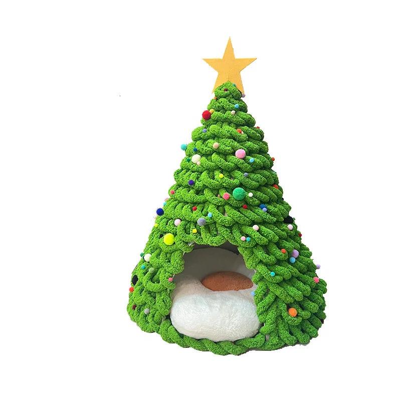 Christmas Tree DIY Material Packaging Short Fat Yarn Homemade Dog Nest Autumn Warmth Cat House Pet Supplies 241115