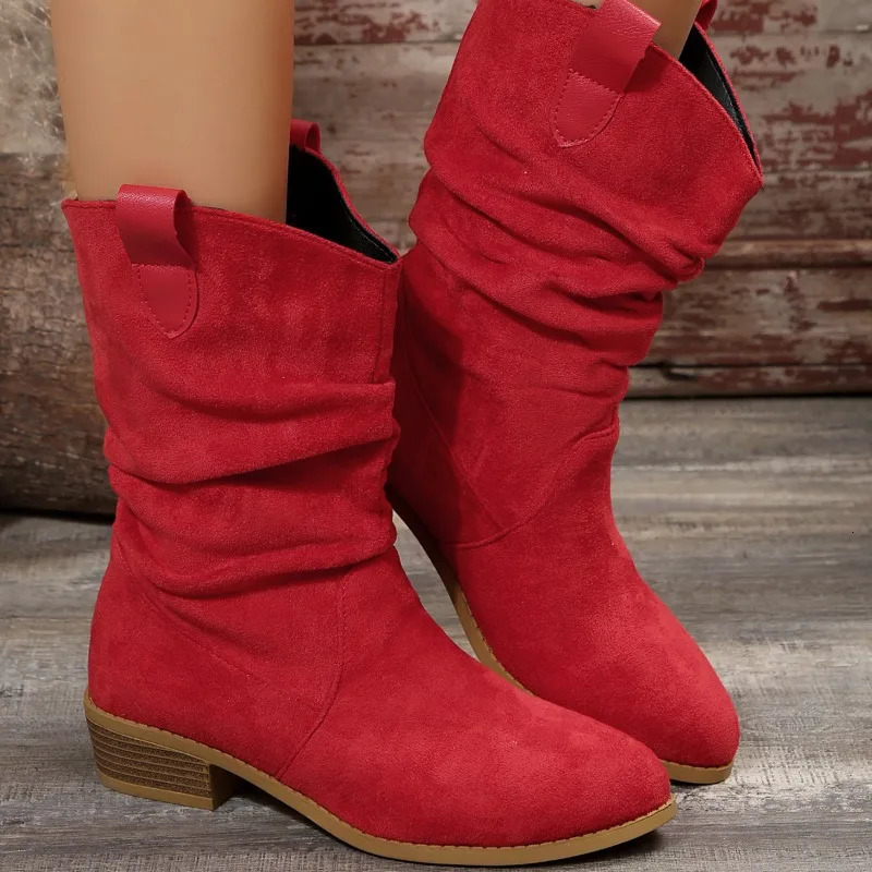 Womens shoes for sale 2024 womens shoes spring autumn Pointed toe solid executive thick boots plus size boots 241115