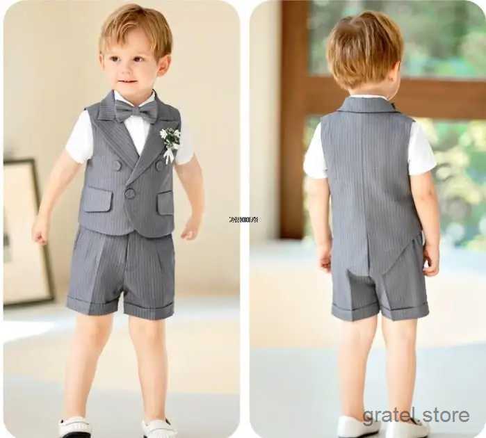 Suits Boys Summer Photograph Suit Kids Birthday Party Dress Childrens Day Performance Tuxedo Costume Baby Formal Wedding Evening Suit