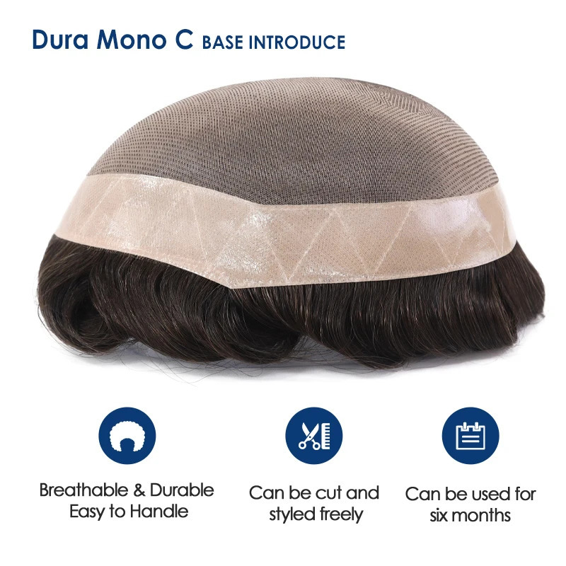 GLORYHAIR -Fine Mono DMC 5 Inches Mens Capillary Prosthesis Durable Human Hair Men Toupee Wig for Men Wig 241115