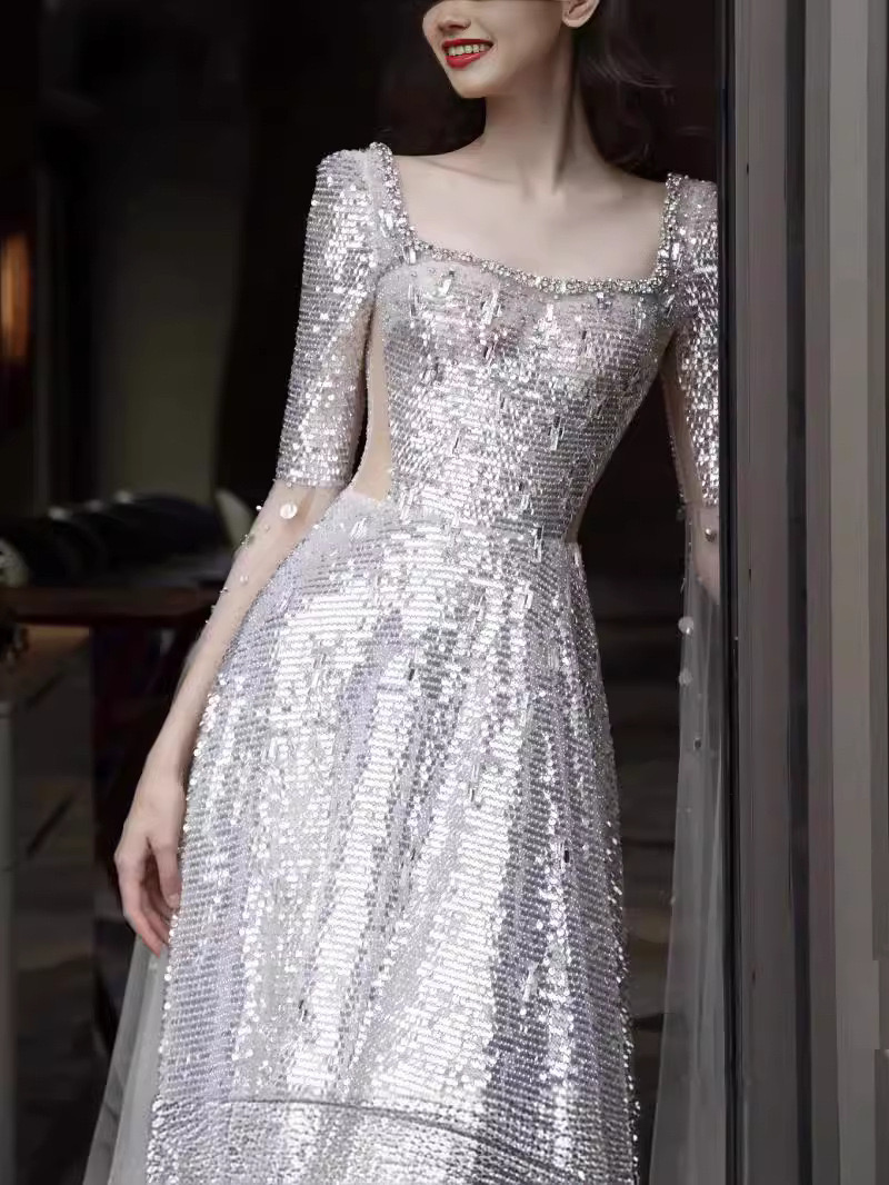 2024 bling Plus Size Mermaid Wedding Dress for Bride Bridal Gowns beach Long Sleeves Pearls sequined princess Wedding Gowns for African Black Women Gi