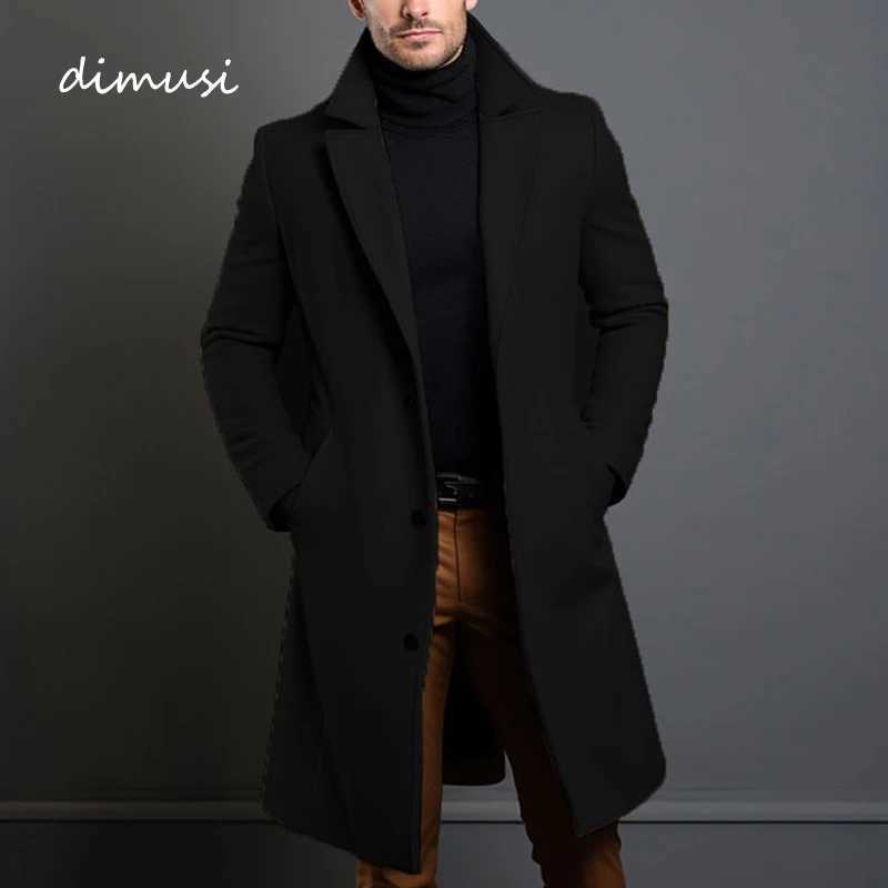 Winter Mens Trench Coats Luxury Male Mid-Long Warm Wool Jackets Casual Mens Business Comfortable Overcoat Clothing W250809
