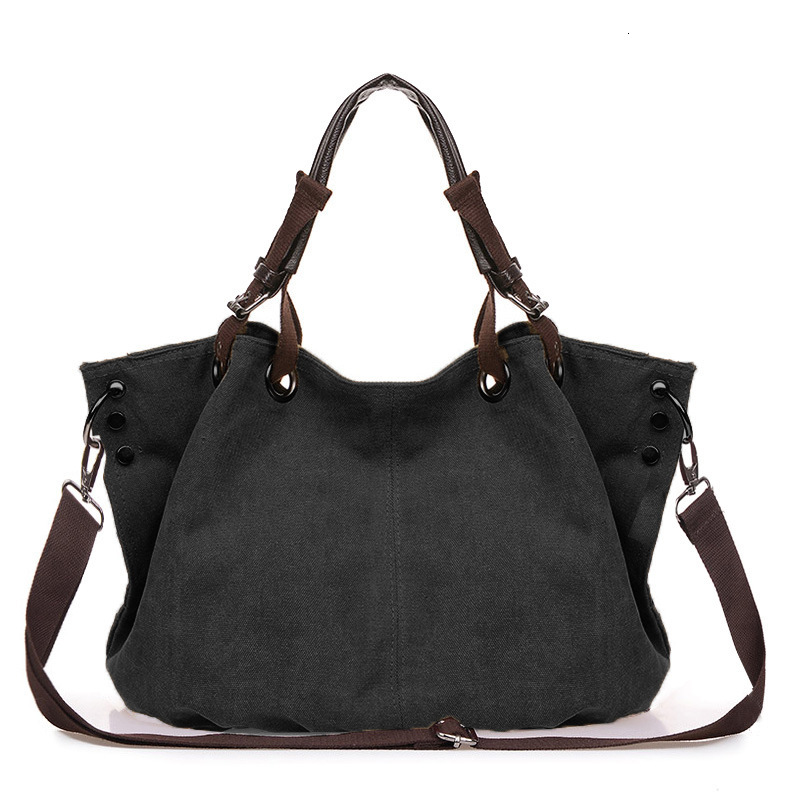 New Fashionable Women's Simple And Casual Canvas Bag Large Capacity Handbag Single Shoulder Crossbody Bag