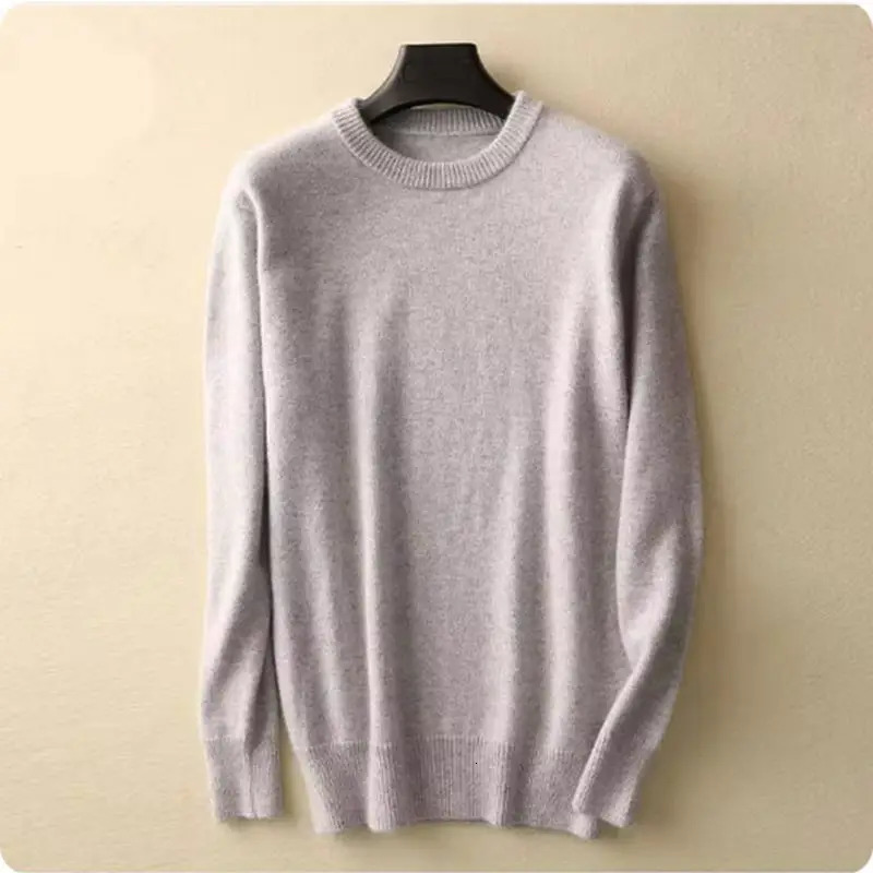 Cashmere cotton blended thick fleece mens sweater autumnwinter knitted 241115