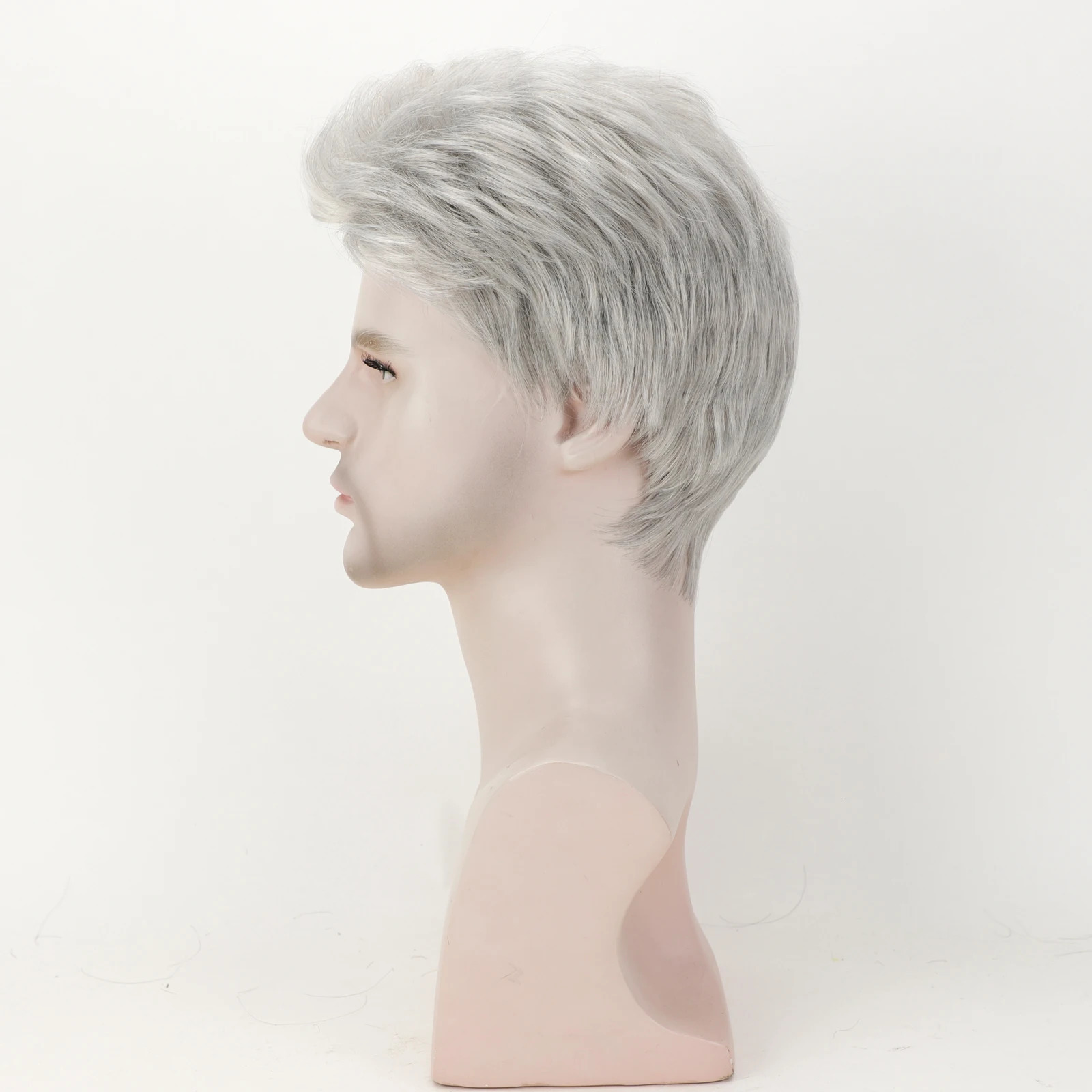 Grandpa Hair Handsome Mens Fashion Short Wig Husband Gift Short Grey Wigs Heat Resistant Synthetic Wigs for Daddy 241115