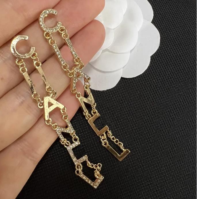 Luxury Designer Earrings Brand Stud Earring Jewelry Fashion For Woman Accessories Wedding Party Gift High Quality 20 Style