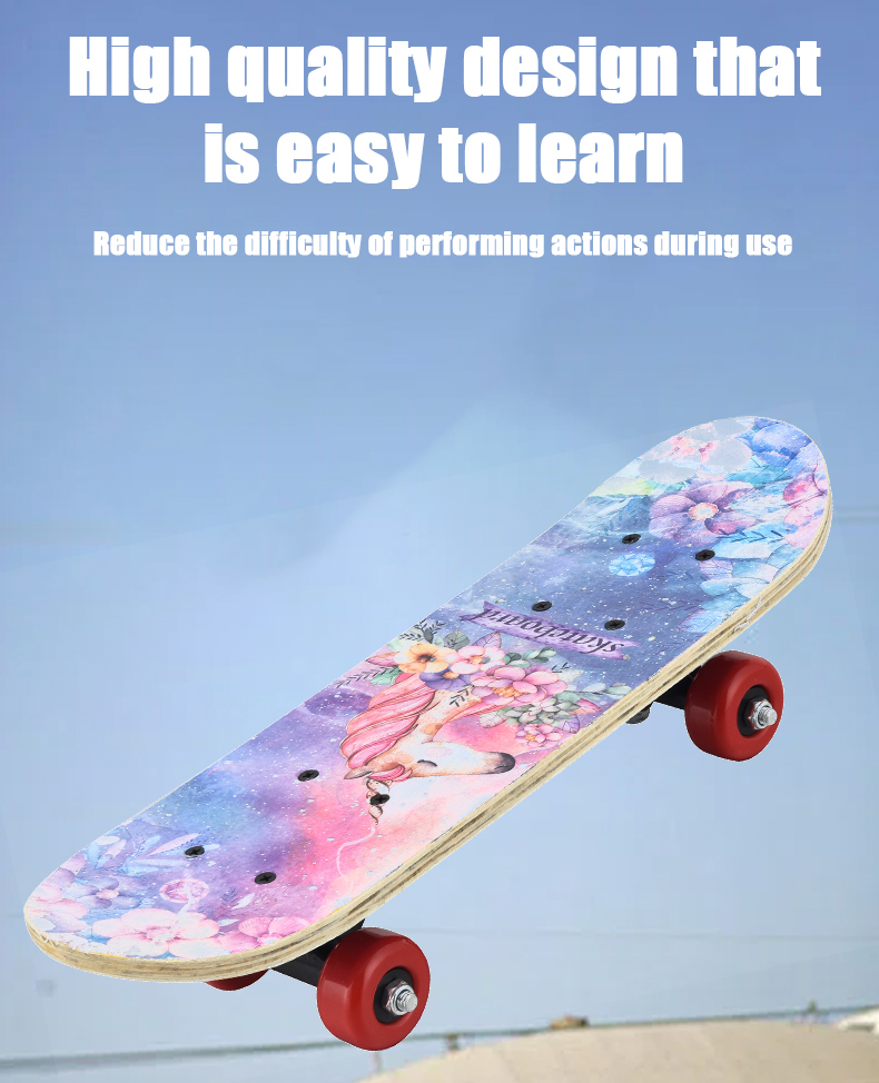 Skateboards rocket boards surfboards maple wear-resistant thickened boards PVC wheels aluminium bracket children's short boards