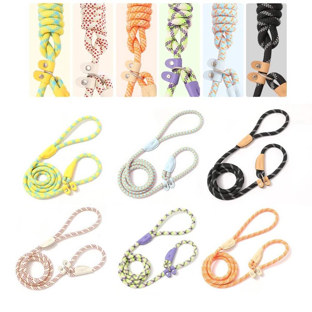 Pet Adjustable Collar Leash Nylon Lead Leash Durable Rope Belt Lightweight Accessories Cat Collar