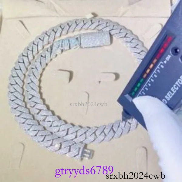 pendant necklaces Pass dia tester 15mm 3row Stone iced out Vvs1 moissanite cuban chain necklace Men