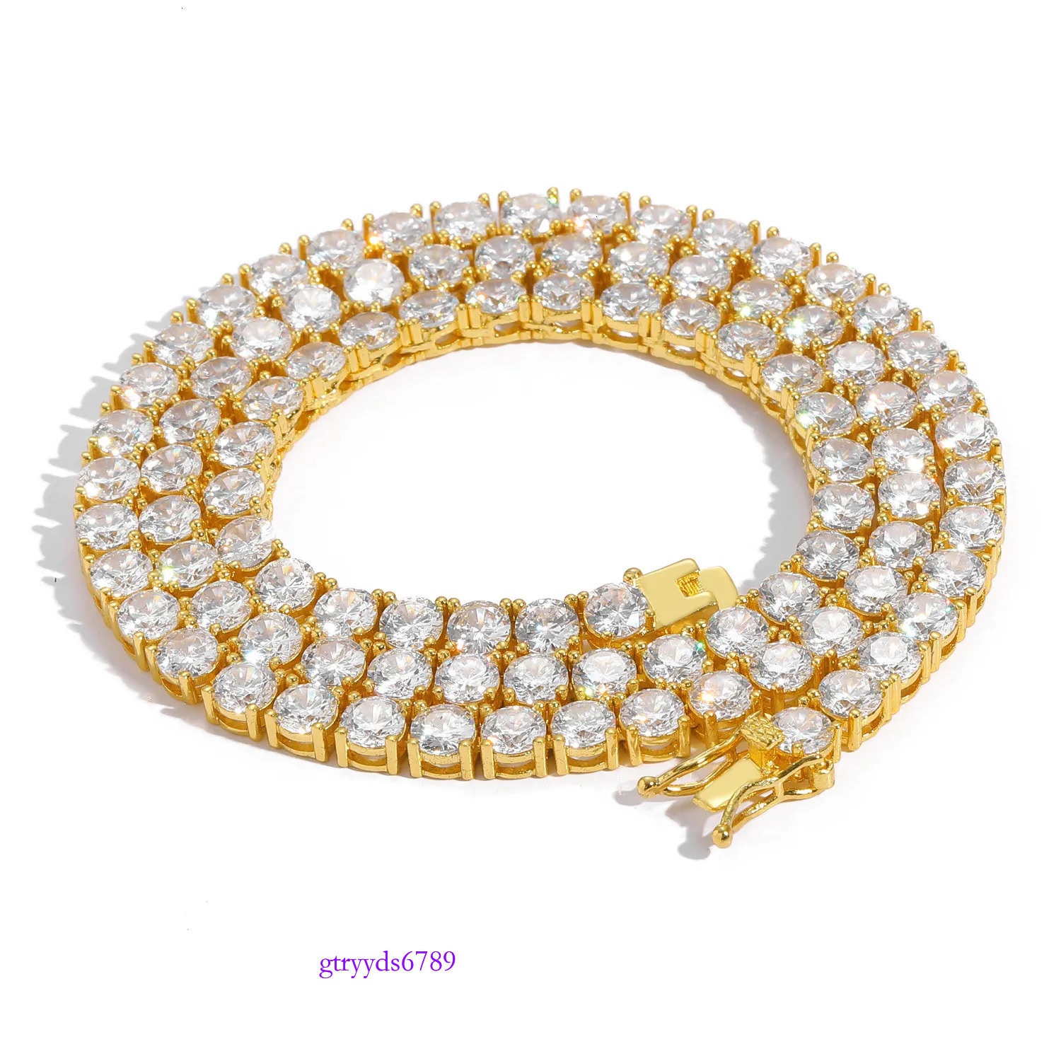 Fashion designer tennis bracelet, women and men gold plated 3MM 4MM 5MM 6MM W dia necklace, hip hop exquisite jewelry necklace personalized