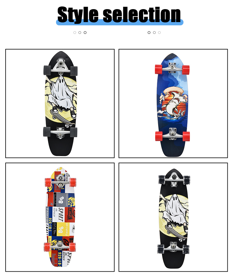 Children's short board rocket board surfboard maple wear-resistant thickened board flash PU wheel aluminium bracket
