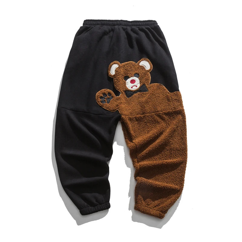 Bear wool pocket mens work pants straight Trouser street clothing sports autumn item 241115
