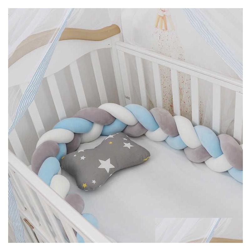 Bed Rails 3 Meter Braid Knot Pillow Cushion For Infant Crib Protector Tour De Lit Bebe Tresse Room Decor 211025 Drop Deliv Othgy 240925
