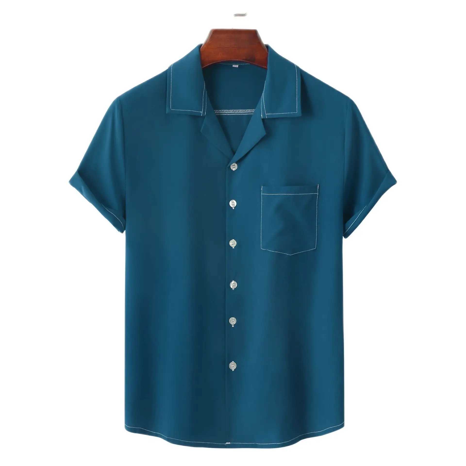 Men's Casual Shirts Parklees Mens White Cuban Collar Summer New Short Sleeve Camp Guayabera Button Down Quick Dry Basic 240416