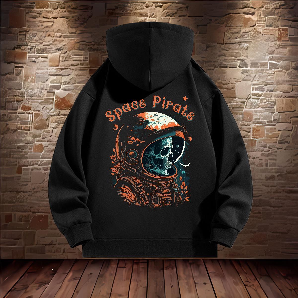 DIY Men Hoodie Hooded Collar Warm Hoodie Pullover Plus Size Cartoon Clothes Autumn Winter Warm Fleece