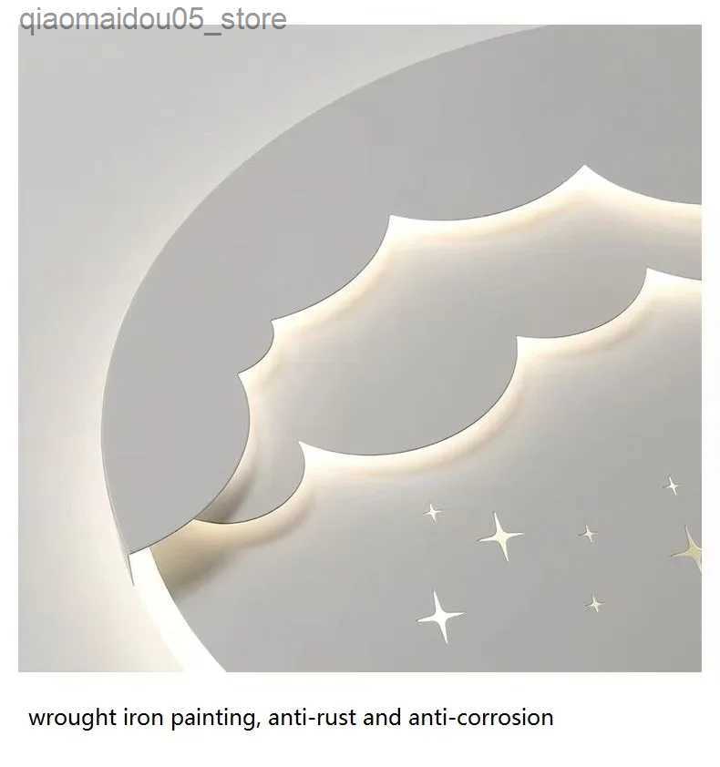 Lamps Shades LED Cloud Star Moon Wall Lamp Bedroom Childrens Room Creative TV Background Stairway and Corridor Pendant Light Q240416