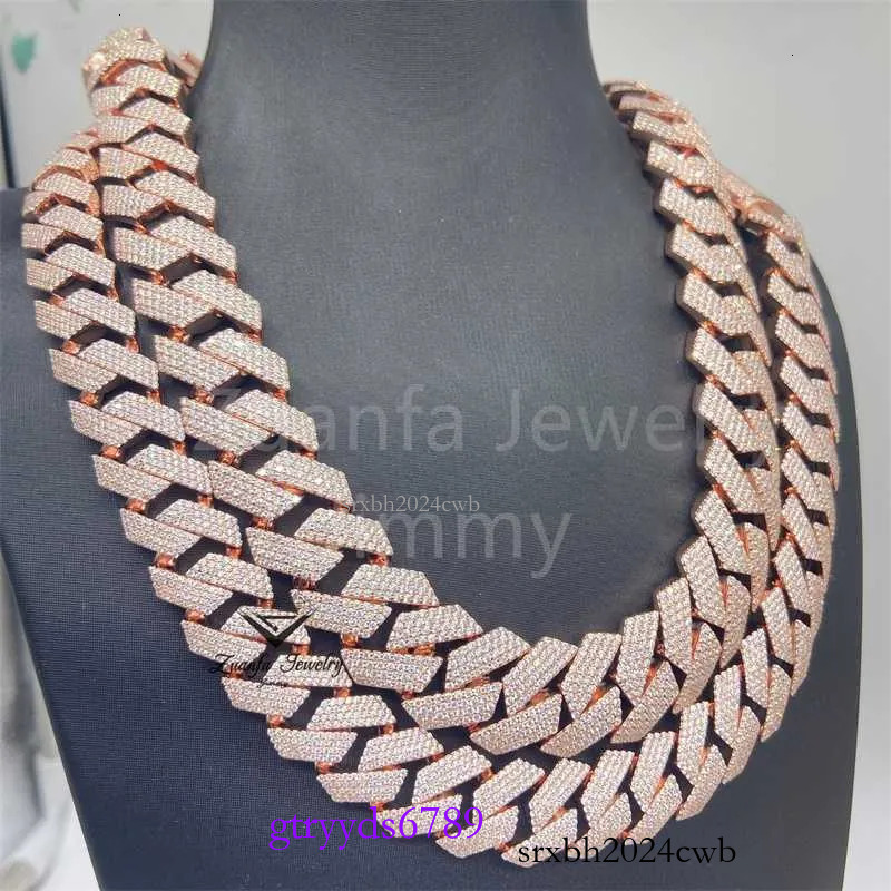 necklace moissanite chain Ready to Ship 18mm 4row Vvs1 Moissanite Gra Certififcates Customized Name Lock Iced Out Miami Cuban k