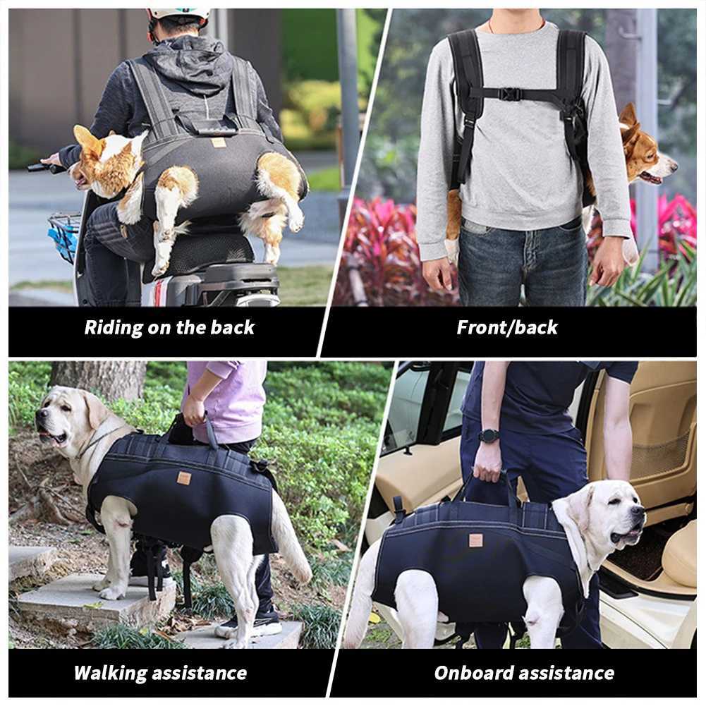 Dog Car Seat Covers Dog Lift Harness Backpack Carrier For Medium Large Dog With Handle Neck Pad Reflective Webbing Breathable Mesh Rehabilitation Ca z