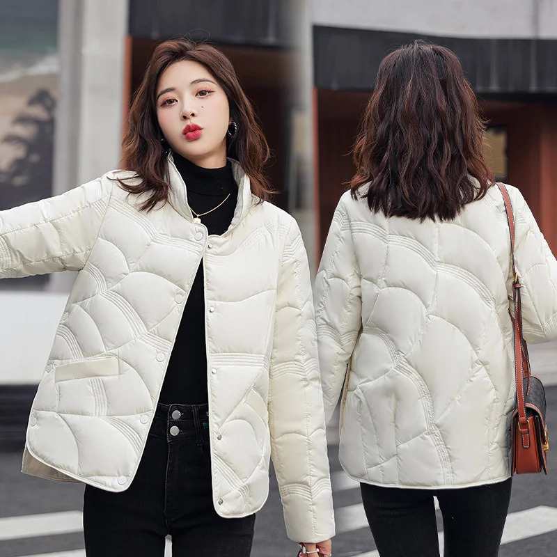 Women Parkas Jacket 2024 Autumn Winter Light Thin Down Cotton Coat Femme Casual Short Warm Basic Outerwear Ladies Tops 241108