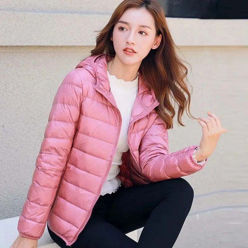 Autumn Winter Parkas Down Coat Womens Short StandUP Collar Hooded Warm Cotton Padded Jacket Large Size Outcoat Female Tops 241115