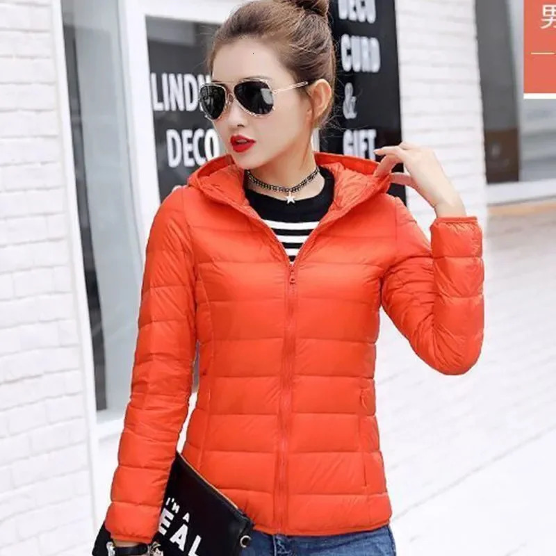 Autumn Winter Parkas Down Coat Womens Short StandUP Collar Hooded Warm Cotton Padded Jacket Large Size Outcoat Female Tops 241115