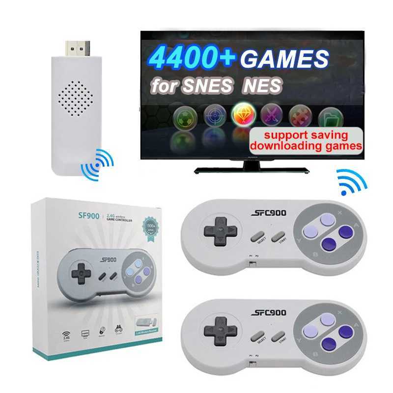 SF900 Game Stick Retro 4K HD output video game console with built-in 4400 Games for SNES NES Wireless Controller 16 bit game player Y241115