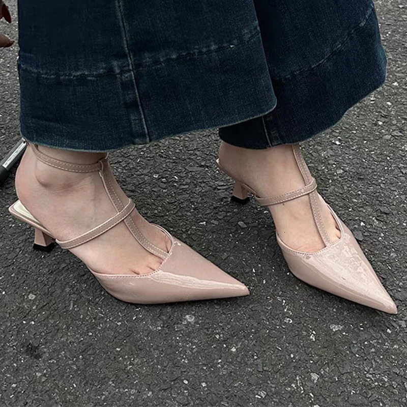 Womens low boots sandals pointed toe slider summer sexy shoes 2024 dress slider flip cover pump Chaussures ladies 241115